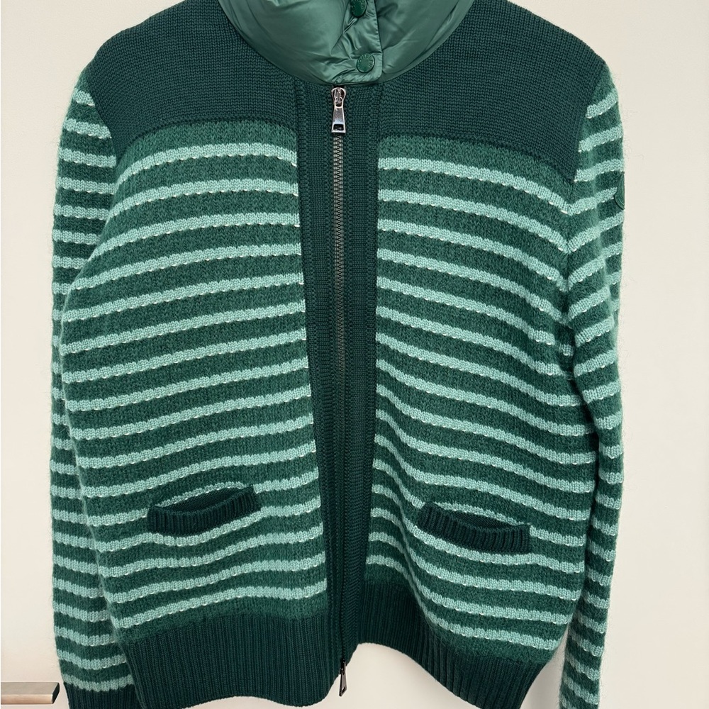 Moncler cardigan tricot wool goose down jacket size L